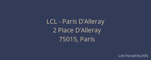 LCL - Paris D'Alleray
