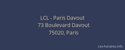 LCL - Paris Davout