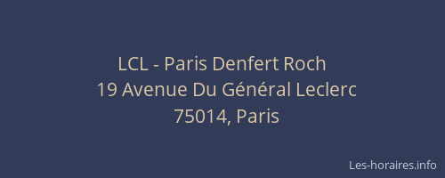 LCL - Paris Denfert Roch