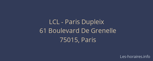 LCL - Paris Dupleix