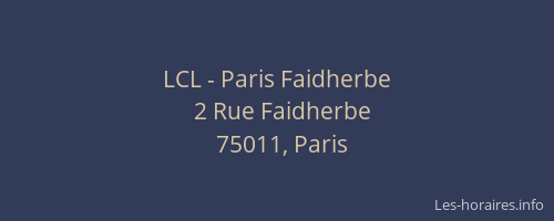 LCL - Paris Faidherbe