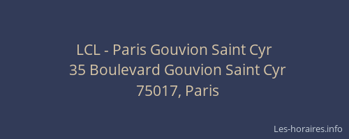LCL - Paris Gouvion Saint Cyr