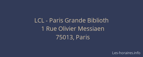 LCL - Paris Grande Biblioth