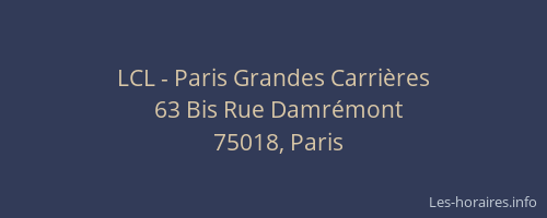 LCL - Paris Grandes Carrières