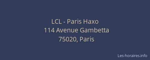 LCL - Paris Haxo