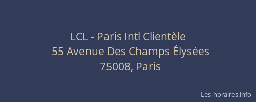 LCL - Paris Intl Clientèle