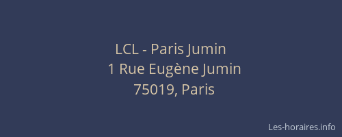 LCL - Paris Jumin