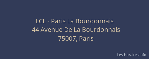 LCL - Paris La Bourdonnais