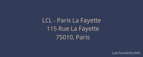 LCL - Paris La Fayette