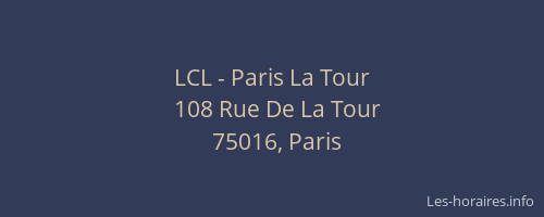 LCL - Paris La Tour