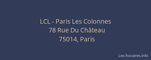 LCL - Paris Les Colonnes
