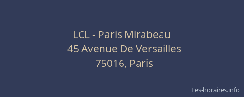 LCL - Paris Mirabeau