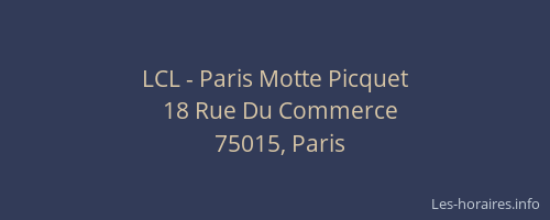 LCL - Paris Motte Picquet
