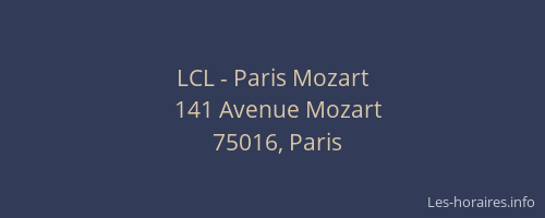 LCL - Paris Mozart