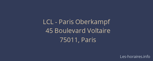 LCL - Paris Oberkampf