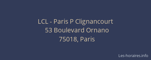 LCL - Paris P Clignancourt