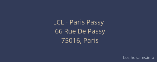 LCL - Paris Passy