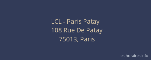 LCL - Paris Patay