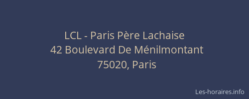LCL - Paris Père Lachaise