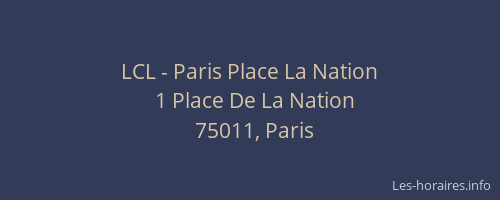 LCL - Paris Place La Nation