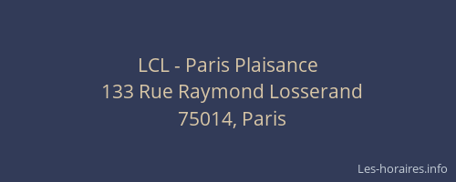 LCL - Paris Plaisance