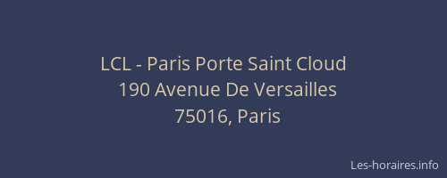 LCL - Paris Porte Saint Cloud