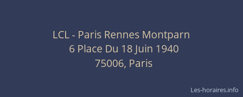 LCL - Paris Rennes Montparn
