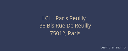 LCL - Paris Reuilly