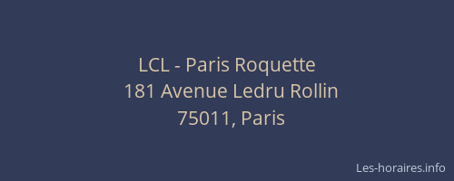 LCL - Paris Roquette