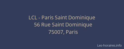 LCL - Paris Saint Dominique