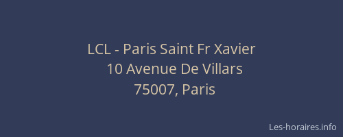 LCL - Paris Saint Fr Xavier