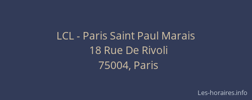 LCL - Paris Saint Paul Marais