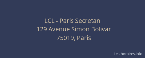 LCL - Paris Secretan