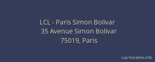 LCL - Paris Simon Bolivar