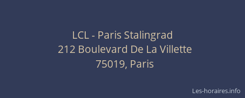 LCL - Paris Stalingrad
