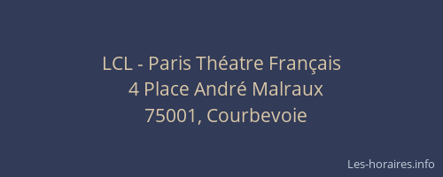 LCL - Paris Théatre Français