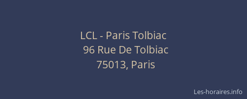 LCL - Paris Tolbiac
