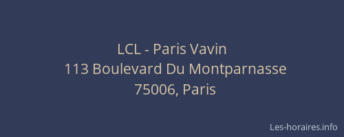 LCL - Paris Vavin