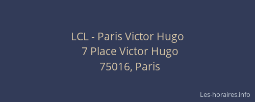 LCL - Paris Victor Hugo