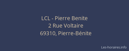 LCL - Pierre Benite