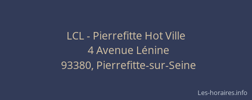 LCL - Pierrefitte Hot Ville