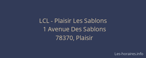 LCL - Plaisir Les Sablons