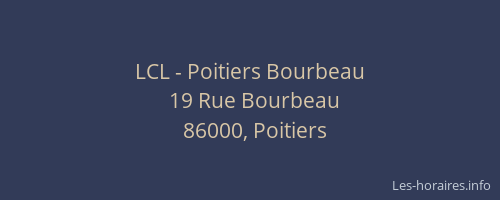 LCL - Poitiers Bourbeau