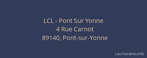 LCL - Pont Sur Yonne