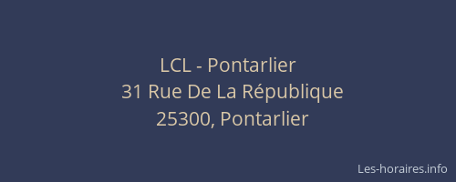 LCL - Pontarlier