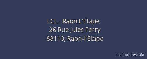 LCL - Raon L'Étape