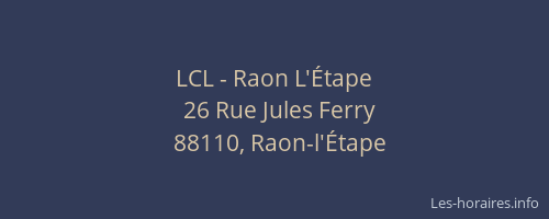 LCL - Raon L'&Eacute;tape