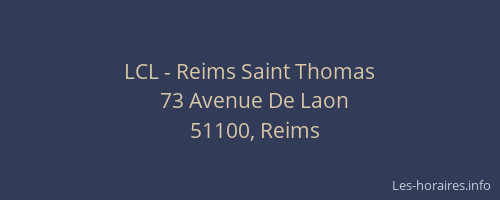 LCL - Reims Saint Thomas