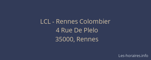 LCL - Rennes Colombier