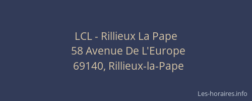 LCL - Rillieux La Pape